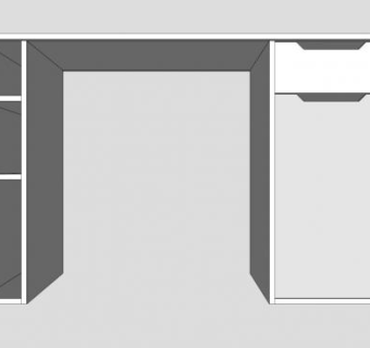 现代白色维加斯电脑桌SU模型下载_sketchup草图大师SKP模型