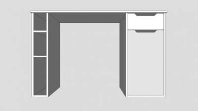 现代白色维加斯电脑桌SU模型下载_sketchup草图大师SKP模型