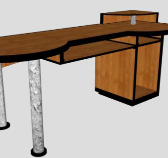 钢木办公电脑桌SU模型下载_sketchup草图大师SKP模型