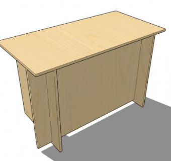 简易组装办公桌SU模型下载_sketchup草图大师SKP模型
