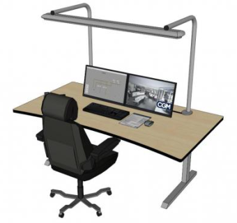 实木金属办公桌椅SU模型下载_sketchup草图大师SKP模型