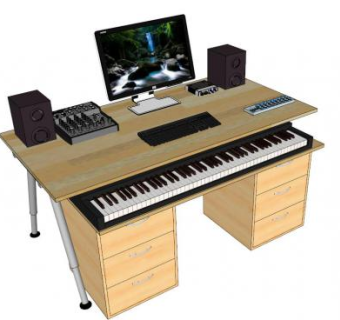 宜家家居工作室办公桌SU模型下载_sketchup草图大师SKP模型