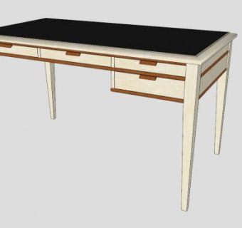 现代写字台办公桌SU模型下载_sketchup草图大师SKP模型