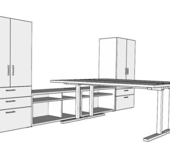 沃森七办公桌SU模型下载_sketchup草图大师SKP模型