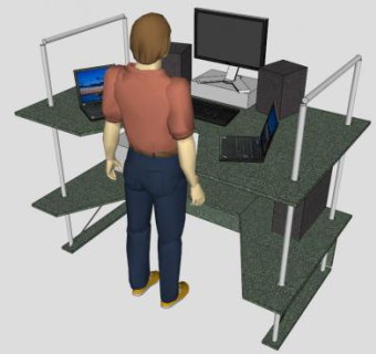 站立式办公桌SU模型下载_sketchup草图大师SKP模型