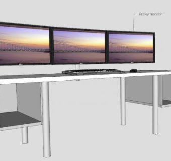 宜家办公电脑桌SU模型下载_sketchup草图大师SKP模型