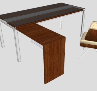 阿马托金属办公桌SU模型下载_sketchup草图大师SKP模型