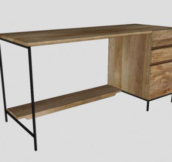 西榆树档案办公桌SU模型下载_sketchup草图大师SKP模型