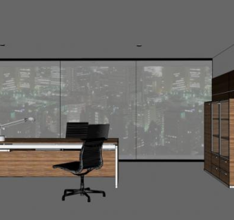 导演大班台办公桌SU模型下载_sketchup草图大师SKP模型