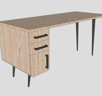 现代办公桌子SU模型下载_sketchup草图大师SKP模型