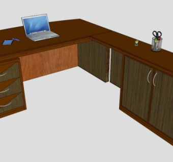行政办公室办公桌SU模型下载_sketchup草图大师SKP模型