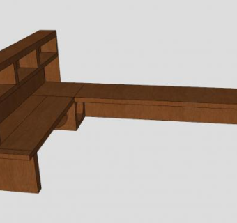 家具游戏书桌SU模型下载_sketchup草图大师SKP模型