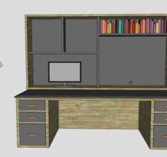家具办公桌SU模型下载_sketchup草图大师SKP模型