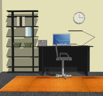 智能家具办公室桌椅SU模型下载_sketchup草图大师SKP模型