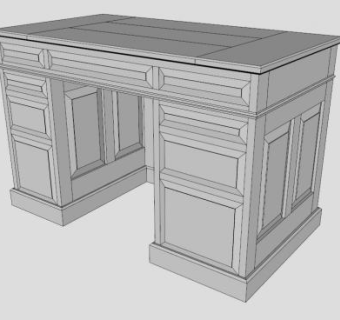 欧式办公桌SU模型下载_sketchup草图大师SKP模型