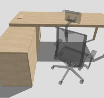板式北欧办公桌椅SU模型下载_sketchup草图大师SKP模型