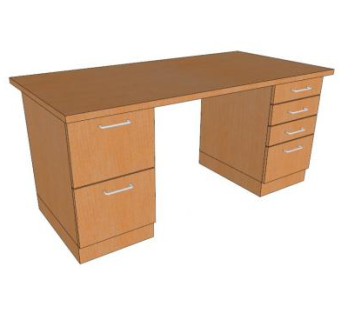 板式抽屉办公桌SU模型下载_sketchup草图大师SKP模型