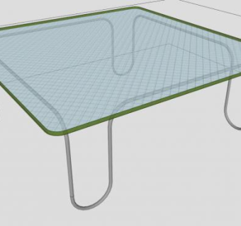 现代角圆咖啡桌SU模型下载_sketchup草图大师SKP模型