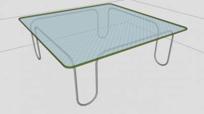 现代角圆咖啡桌SU模型下载_sketchup草图大师SKP模型