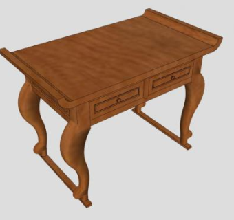 木质型茶几SU模型下载_sketchup草图大师SKP模型