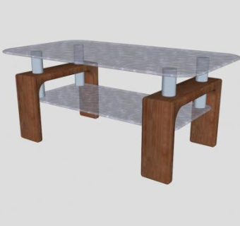 玻璃型茶几SU模型下载_sketchup草图大师SKP模型