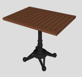 实木金属茶几SU模型下载_sketchup草图大师SKP模型