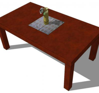 日本风格餐桌SU模型下载_sketchup草图大师SKP模型