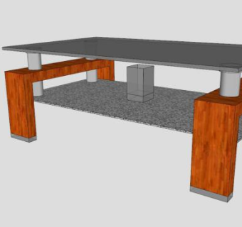 简易玻璃茶几SU模型下载_sketchup草图大师SKP模型