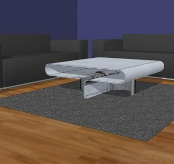 折纸铝咖啡桌家居茶几SU模型下载_sketchup草图大师SKP模型