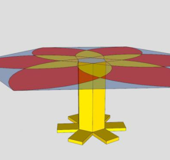 花纹玻璃茶几SU模型下载_sketchup草图大师SKP模型