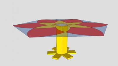 花纹玻璃茶几SU模型下载_sketchup草图大师SKP模型