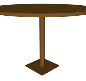 实木圆形咖啡茶几SU模型下载_sketchup草图大师SKP模型