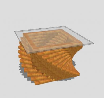 质朴现代咖啡桌茶几SU模型下载_sketchup草图大师SKP模型