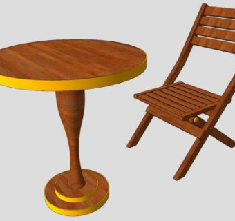 实木茶几桌椅SU模型下载_sketchup草图大师SKP模型