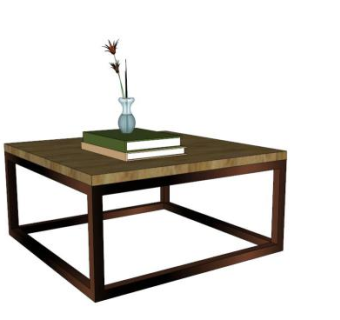 现代木质方形茶几SU模型下载_sketchup草图大师SKP模型