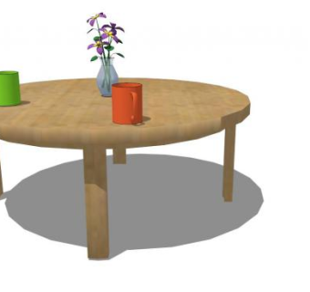 沙龙茶几客厅圆桌SU模型下载_sketchup草图大师SKP模型