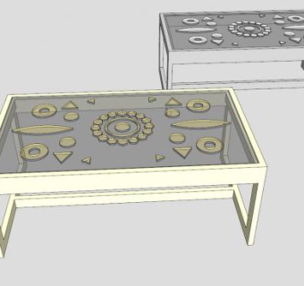 磨砂玻璃茶几SU模型下载_sketchup草图大师SKP模型
