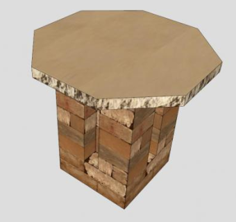 室外小餐桌SU模型下载_sketchup草图大师SKP模型