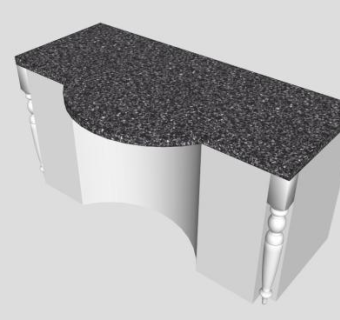 现代厨房吧台SU模型下载_sketchup草图大师SKP模型