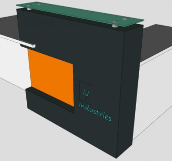 现代办公前台接待台SU模型下载_sketchup草图大师SKP模型