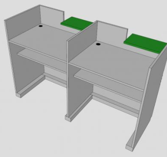 简易办公接待台服务台SU模型下载_sketchup草图大师SKP模型
