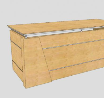 实木板式前台SU模型下载_sketchup草图大师SKP模型