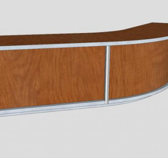 实木接待台SU模型下载_sketchup草图大师SKP模型