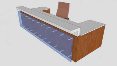 大理石接待处SU模型下载_sketchup草图大师SKP模型