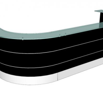 现代烤漆前台接待台SU模型下载_sketchup草图大师SKP模型