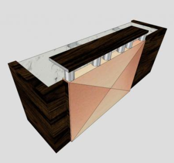 板式大理石接待处SU模型下载_sketchup草图大师SKP模型
