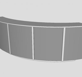 简易弯曲接待台SU模型下载_sketchup草图大师SKP模型