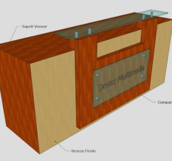 现代办公室接待台SU模型下载_sketchup草图大师SKP模型