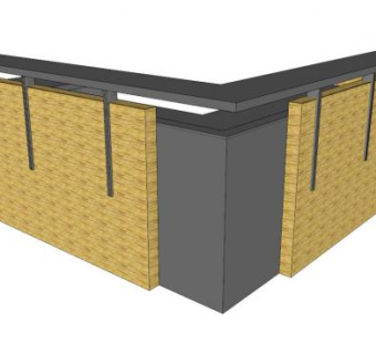 板式前台接待台SU模型下载_sketchup草图大师SKP模型