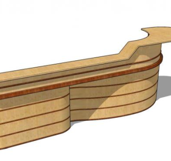 办公接待台SU模型下载_sketchup草图大师SKP模型
